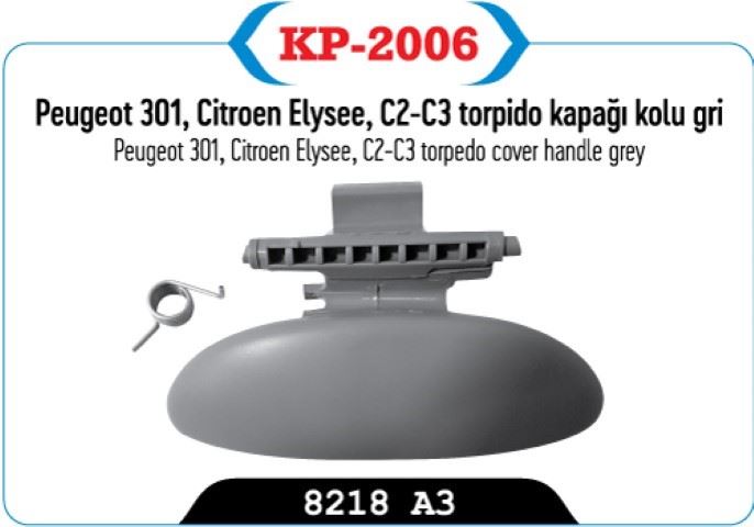 Torpidon Kapak Açma Kol (Gri) (Peugeot Partner, Citroën Berlingo)