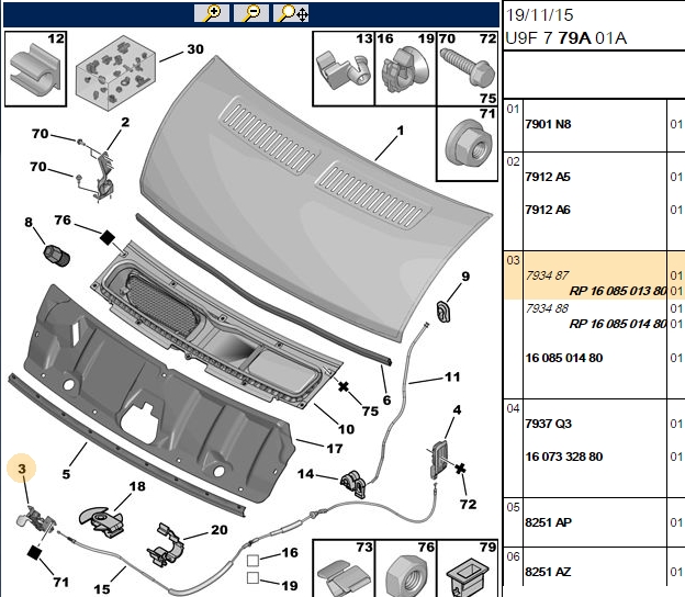 PSA Motor Kaput Kilidi Boxer/Jumper/Ducato III