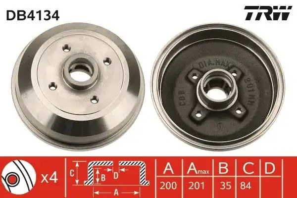 TRW Opel Corsa B Tigra Arka Fren Kampanası 200 mm