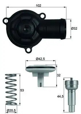 MAHLE Volkswagen Golf 5, Skoda Fabia 1.2 Termostat 87 °C