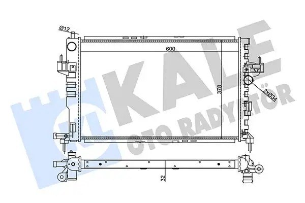 KALE Opel Corsa C ve Combo 1.7 Dti Su Radyatörü 600×378×32 mm Mekanik Şanzıman