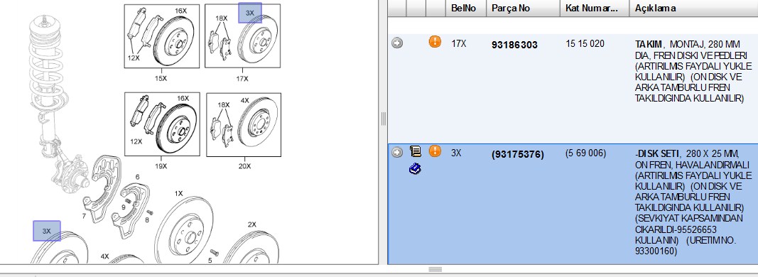 FREN DİSKİ ASTRA 12 CARAVAN TWİNPORT 032007 032009 ASTRA 12 İ TWİNPORT 032007 032009 AST