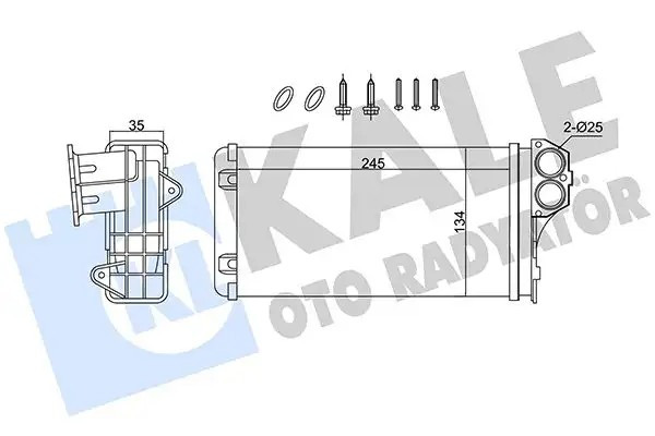 KALE Citroen C3 1.6 ve Peugeot 206 1.6 Kalorifer Radyatörü 245x137x35 mm