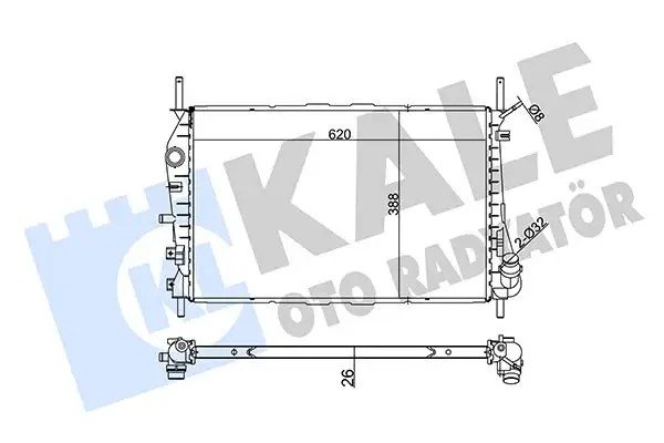 KALE Ford Mondeo 2.0 Tdci Su Radyatörü 620×388×26 mm Lehimli