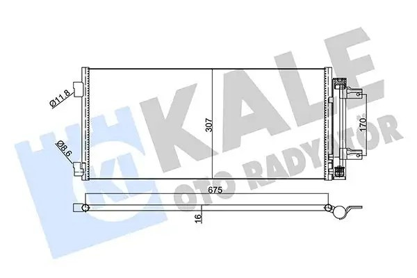 KALE Opel Astra K 1.4/1.5 Crdi/1.6 Cdti Klima Radyatörü 655x307x16 mm