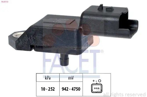 FACET Peugeot 406 2.0 Hdi ve Citroen C3 1.4 Hdi Basınç Alıcısı 10.3113