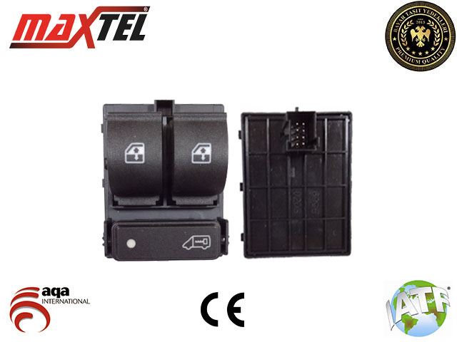 MAXTEL Ducato III Boxer III 8 Fıslı Sıyah Cercevesiz Cam Açma Butonu