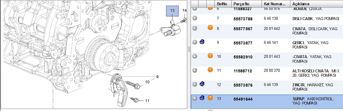 Yağ Pompası Akış Kontrol Subabı (Astra K, Insignia B, B16DTH)