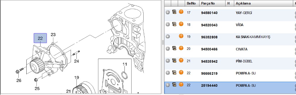 Eksantrik Rulman Kiti Triger Seti Mitsubishi Colt 13 1996 03 OEM:25194440