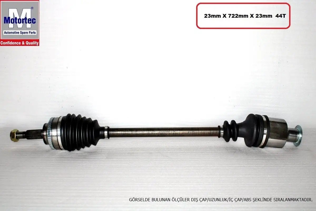 MOTORTEC Kangoo 1.5 DCI Sağ Aks Komple ABS Kalın Freze 727,00 mm