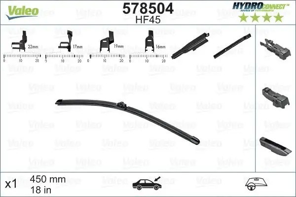 VALEO Bmw 218i F22-F87, 418i F32-F82 ve X1 20d İçin Silecek Süpürgesi (450 mm) X1
