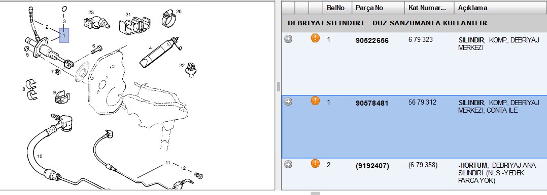 DEBRİYAJ ÜST MERKEZİ 95><02 VECTRA B 1.6İ 16V-1.8İ 16V-2.0 16V