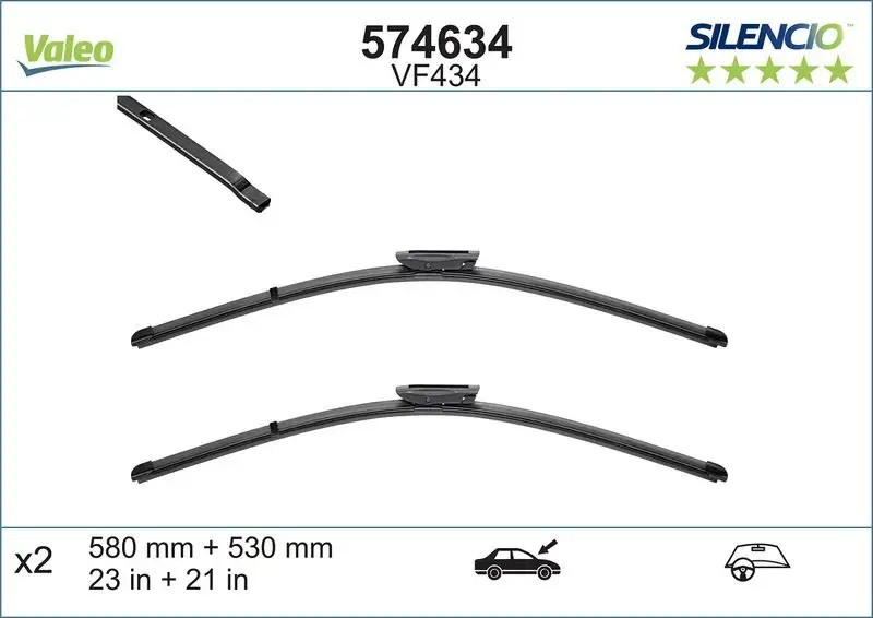 VALEO Mercedes Citan 109 Cdi Ön Rüzgarlık ile Alçak Kollu Silecek Süpürgesi 580+530 mm