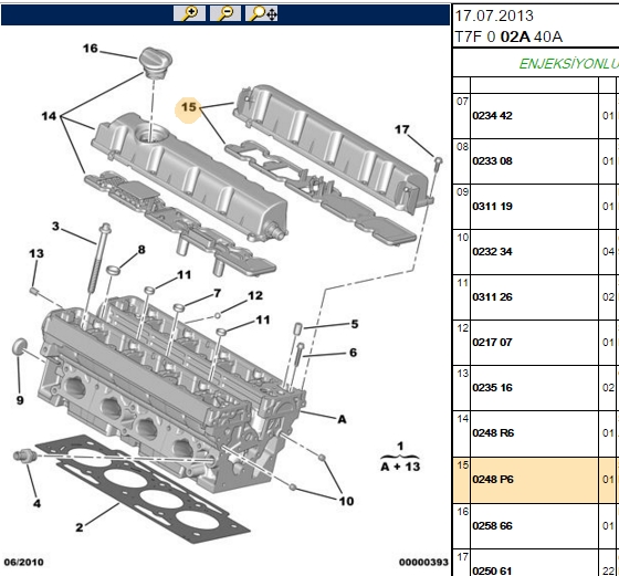 Subap Üst Kapak (Eksoz Tarafı) (Peugeot 307, 307 YM, 308, 407, 807, Expert 3, C4, C4 B7, C5 II, C5 X7, C8, DS4, Jumpy 3, 2.0 EW10A)
