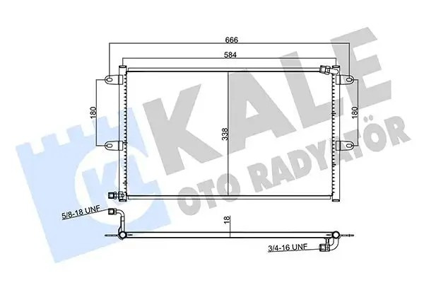 KALE Volkswagen Polo ve Seat Cordoba Kalorifer Radyatörü 584×338×18 mm