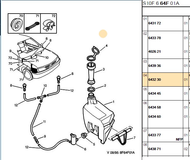 On Cam Silâsız Su Depo Kapağı (10 Lük Peugeot 206, 306, 307, 406)