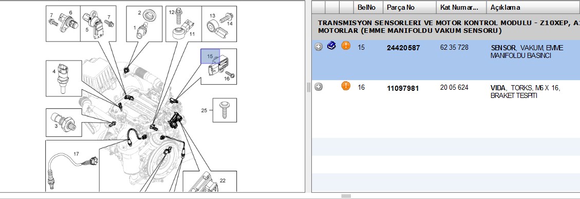 MAP SENSORU OPEL CORSA D, SIGNUM, VECTRA C, SAAB 9-3
