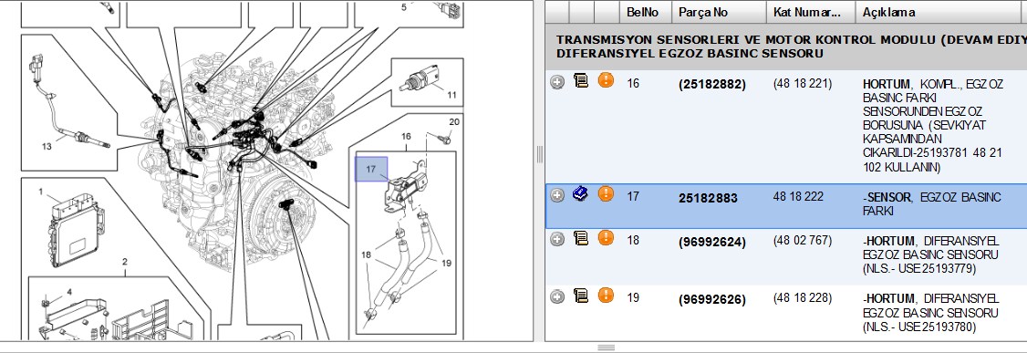 TURBO BASINC SENSORU CHEVROLET CAPTIVA C140  (4818222)