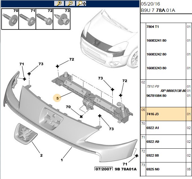 Ön Panjur Bağlantı Ayak (Peugeot Partner Tepe)