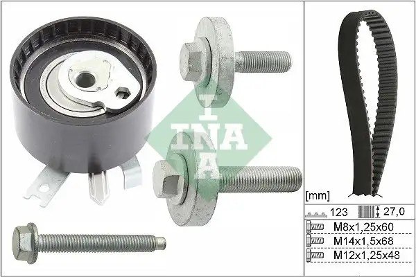 INA Dacia Lodgy, Duster ve Renault Clio 1.5 dCi K9K612/626/872 Ön Triger Seti 123 Diş