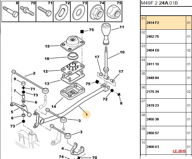 BİTAPART Vites Alt Kolu Kumanda Çubuğu Partner M49 Berlingo M49