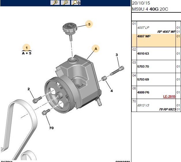 DIREKSIYON POMPASI (KASNAK ÇAPI 115MM) PEUGEOT PARTNER DW8 70HP TANKLI
