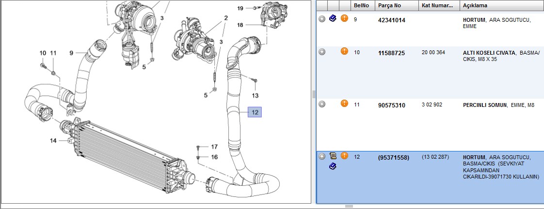 Turbo Hortumu (Opel Mokka B16DT)