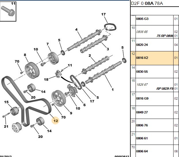 SNR Triger Seti (195 Dis) (PEUGEOT P407 607 27 HDI 24V CITROEN C5 C6 27 HDI LANDROVER JAGUAR)