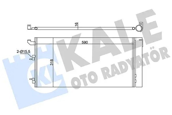 KALE Fiat Panda 1.2 Klima Radyatörü 590×318×16 Alüminyum Kurutuculu