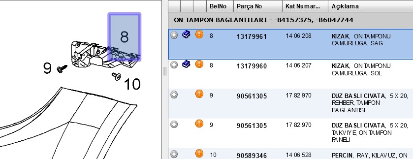 Opel Corsa D Sağ Ön Tampon Ayağı Gm Orjinal 13179961