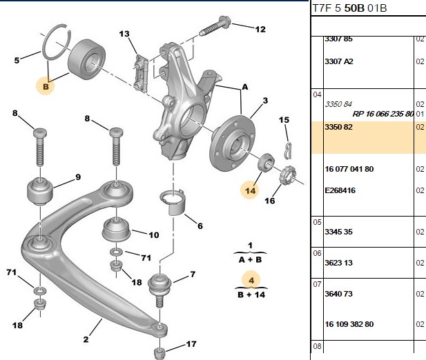 ON TEKER KITI PEUGEOT PP308 10- PP407 04- PP508 10- PP607 00- RC