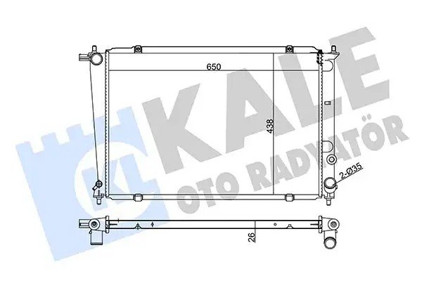 KALE Hyundai Starex 2.5 Crdi ve 2.5 Tci Su Radyatörü 650×445×26 mm Lehimli