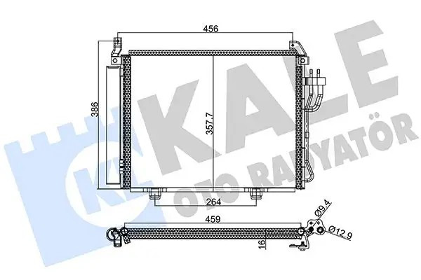 KALE Hyundai i10 1.1 Klima Radyatörü 440×350×16 mm Kurutuculu