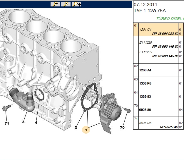 Eurorepar ERP Su Pompa Partner Berlingo DW8 1609402380