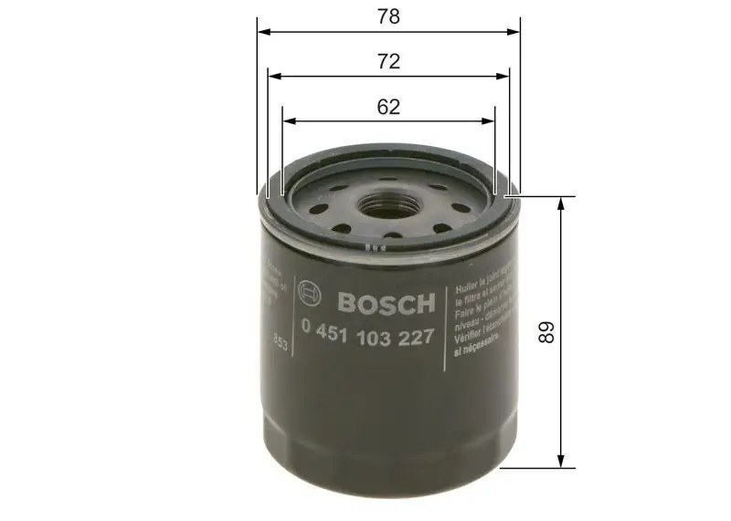 BOSCH Fiat Tipo 1.6 ve Volvo S60 2.0T Yağ Filtresi 0451103227