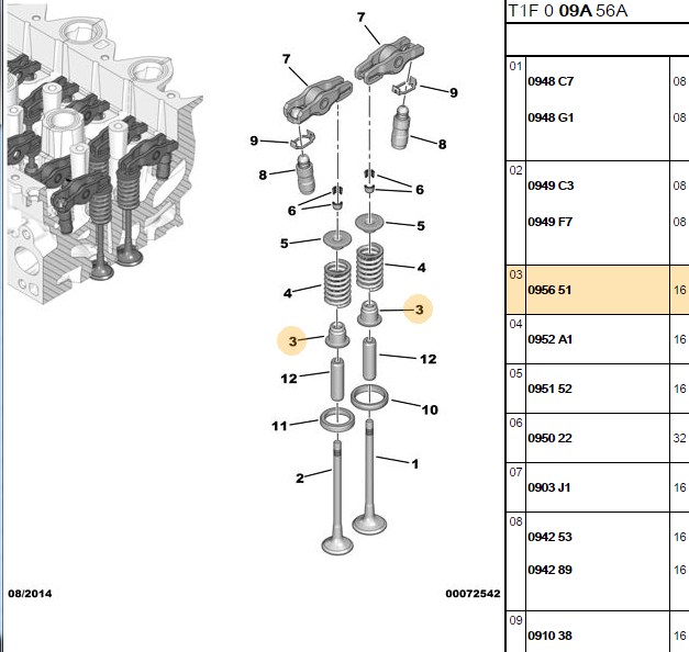 Reinz Subap Lastiği (5.50 mm) (PEUGEOT 307, 407, Citroën Partner, Berlingo, C3, C4 1.6 HDI)
