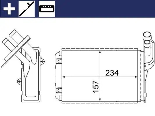Mahle Renault Clio I ve Megane Kalorifer Radyatörü 234x157x42 mm