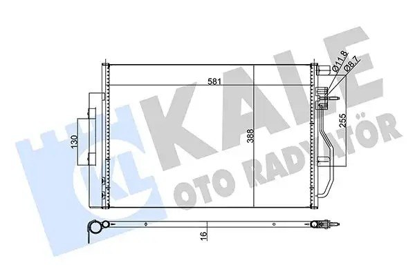 KALE Chevrolet Aveo T300 1.2/1.4/1.6 Klima Radyatörü 563x398x16 mm