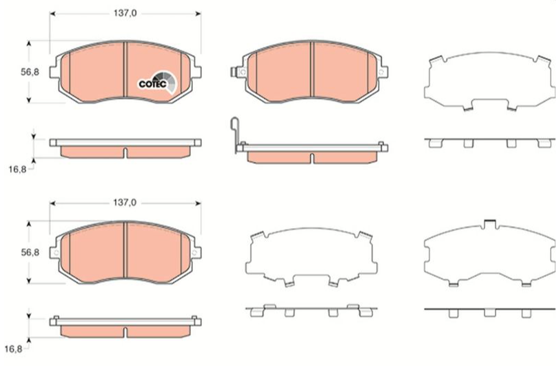 TRW Fren Balatası Ön (137 mm) (Subaru Impreza Kombi 08-)
