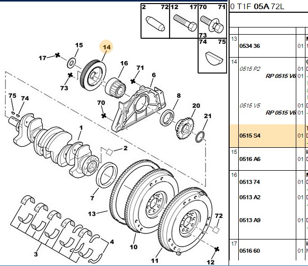 UCEL Peugeot Partner ve Citroen C5 2.0 Hdi DW10ATED Krank Kasnağı 6 Kaburga 153 mm