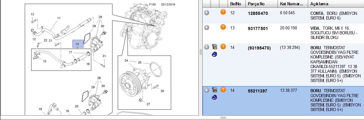 BİTAPART Devir Daim Borusu Linea Fiorino Punto 13 JTD Euro5