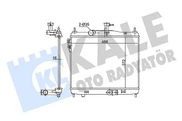 KALE Hyundai Getz 1.5 Crdi Su Radyatörü 372×488×16 mm Lehimli