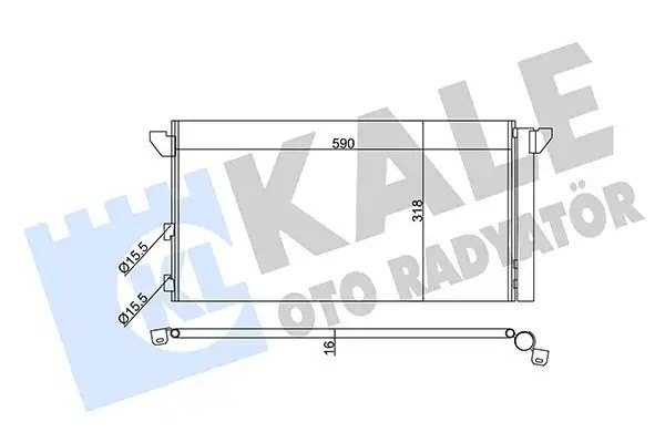 KALE Fiat Panda 1.2 Klima Radyatörü 567x318x16 mm Kurutuculu