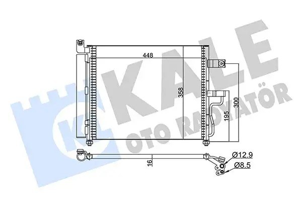 KALE Hyundai Accent 1.3/1.5/1.6 Klima Radyatörü 448×358×16 mm Alüminyum Kurutuculu