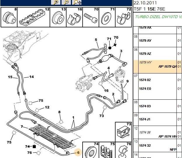 MEHA P307 P308 RCZ C4 DS4 14 16 20HDI Yakıt Borusu