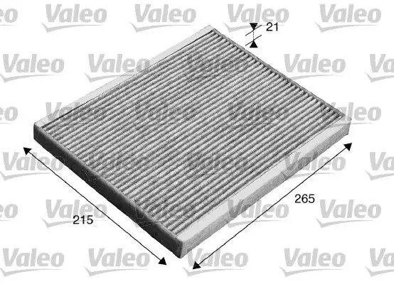 VALEO Alfa Romeo Mito 1.3 Multijet, Opel Corsa D/E 1.3 Cdti, Peugeot Bipper 1.4 Hdi Aktif Karbonlu Polen Filtresi 265×215×21 mm