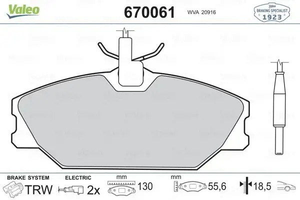 VALEO Renault Clio, Megane ve Laguna 1.6 Ön Fren Balatası 130 mm