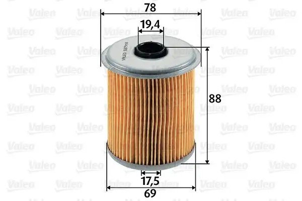 VALEO Renault Megane 1.5 dCi ve 1.9 için Mazot Filtresi 78 mm