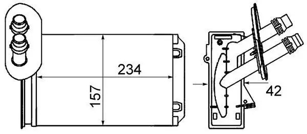 MAHLE Volkswagen Golf 4 ve Skoda Octavia 1.6 Kalorifer Radyatörü 230×305 mm