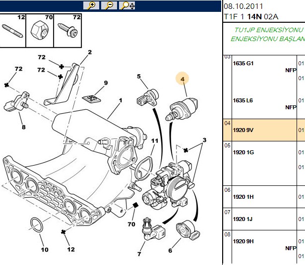 MARELLI Rolanti Motoru Peugeot P206